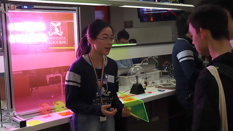 Masters student Hanbo Yang at UniMelb Open Day